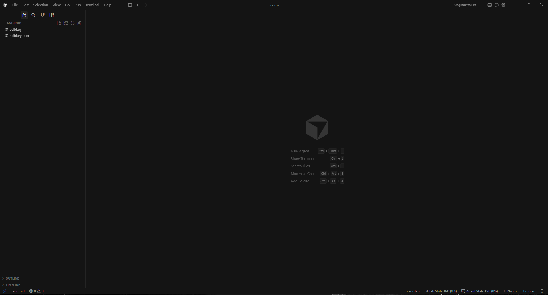 Главное окно Cursor AI с панелями и горячими клавишами